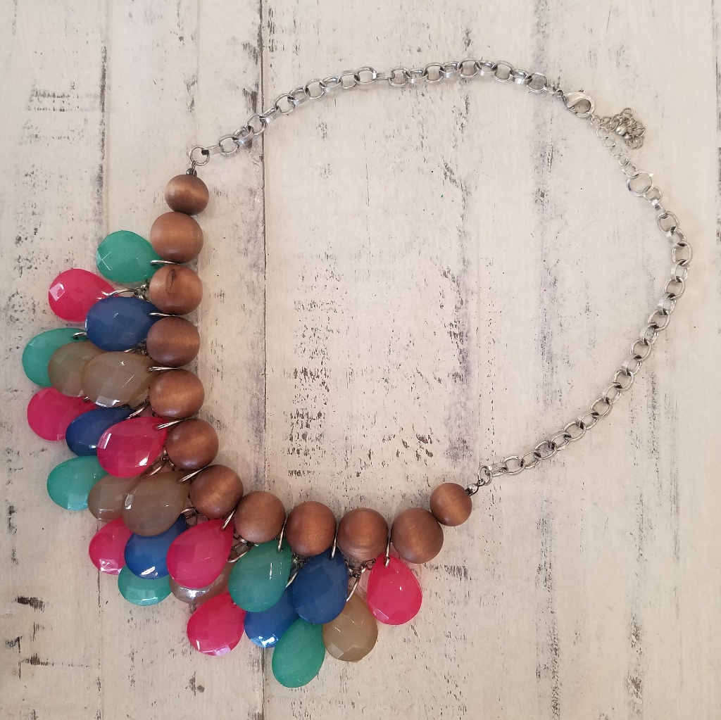 Multicolored Necklace With Wood Beads